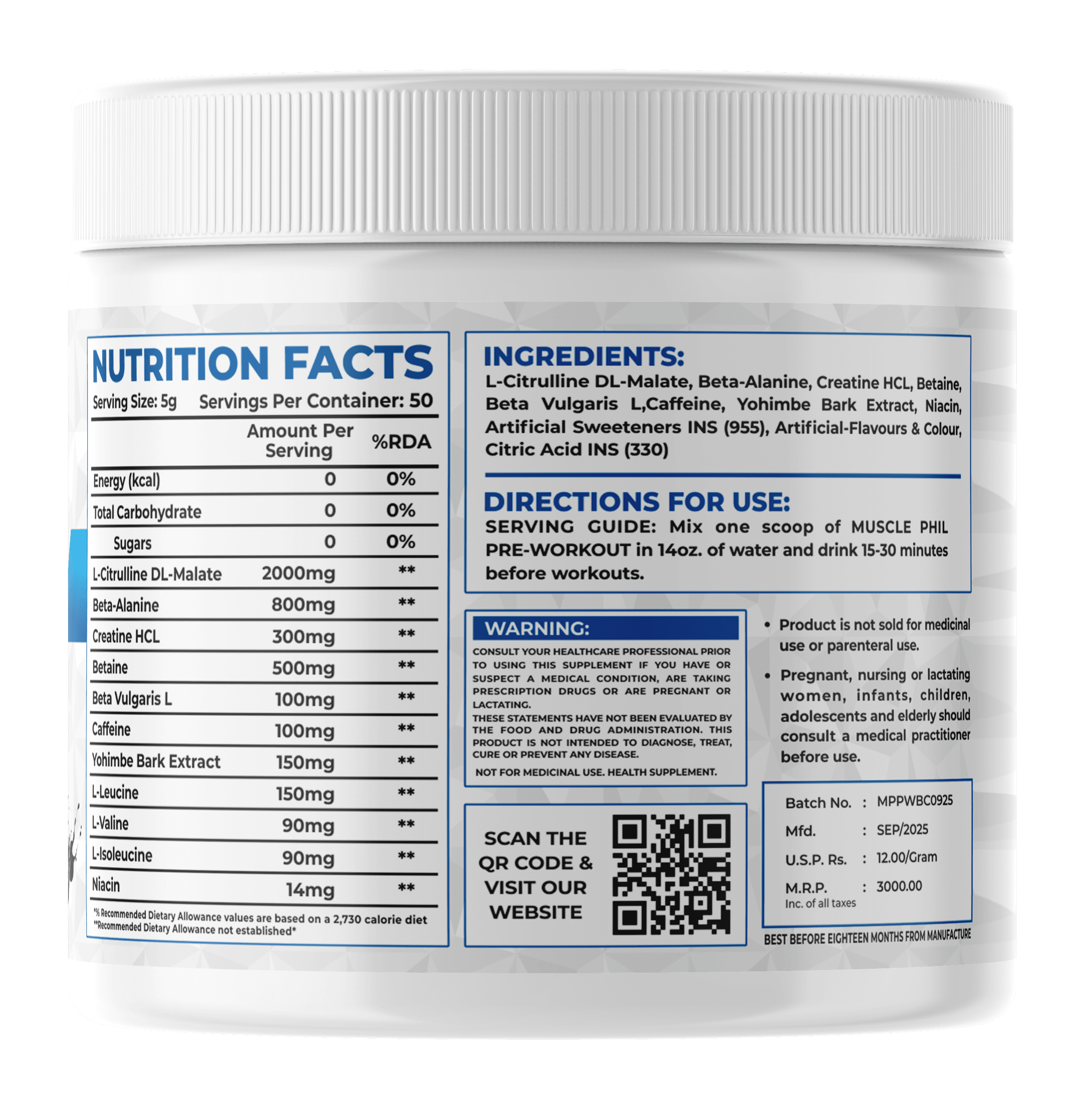 Iconic Pre-Workout Black Currant - Nutrition Facts
